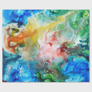 Bunte abstrakte Galaxiemalerei Geschenkpapier