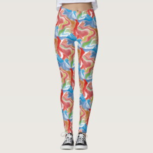 Bunte abstrakte Gekritzel-Strudel-Leggings Leggings