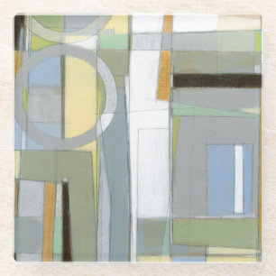 Bunte abstrakte geometrische Formen Glasuntersetzer