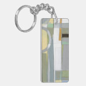 Bunte abstrakte geometrische Formen Schlüsselanhänger (Vorderseite links)