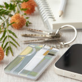 Bunte abstrakte geometrische Formen Schlüsselanhänger (Vorderseite rechts)