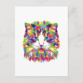Bunte abstrakte Katze Postkarte (Vorderseite)