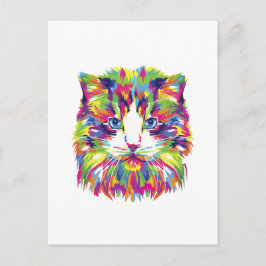 Bunte abstrakte Katze Postkarte