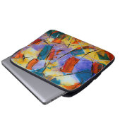 Bunte abstrakte Kunst auf Computertasche Laptopschutzhülle (Vorne Knopf)