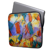Bunte abstrakte Kunst auf Computertasche Laptopschutzhülle (Vorderseite Links)