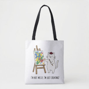 Bunte Abstrakte Kunst Katzenmaler Spielender Künst Tasche
