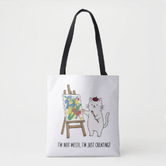 Bunte Abstrakte Kunst Katzenmaler Spielender Künst Tasche