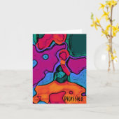 Bunte abstrakte Kunst-Raum-Anmerkungs-Karte durch Karte (Gelbe Blume)