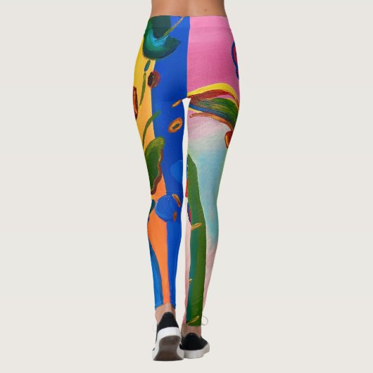 Bunte abstrakte Leggings (Rückseite)