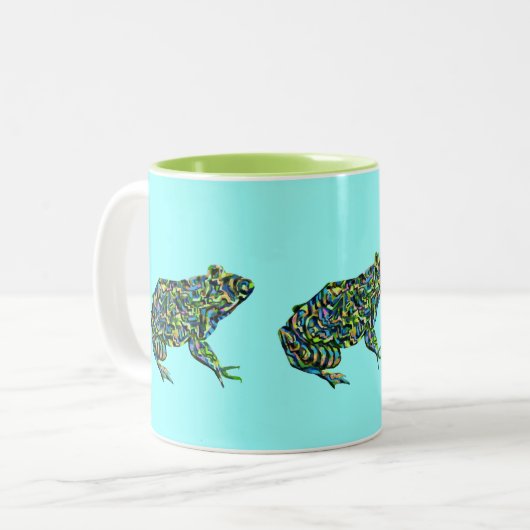 Bunte abstrakte Ochsenfrosch-Tasse Zweifarbige Tasse (Vorderseite Links)