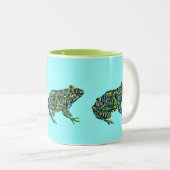 Bunte abstrakte Ochsenfrosch-Tasse Zweifarbige Tasse (VorderseiteRechts)