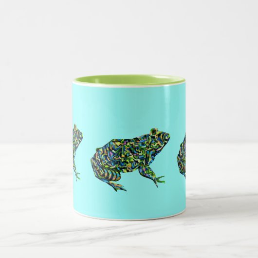Bunte abstrakte Ochsenfrosch-Tasse Zweifarbige Tasse (Mittel)