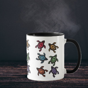 Bunte abstrakte Schildkröten Kaffeetasse
