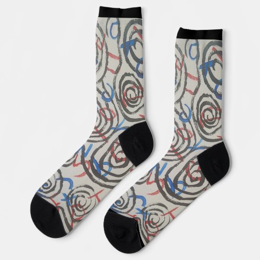 Bunte Abstrakte Socken (Linkes Detail)