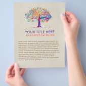 Bunte abstrakte Wasserfarbe Baum Flyer (Hand)