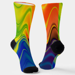 Bunte Abstrakte Wellen Socken
