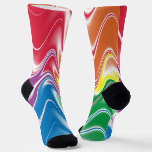Bunte Abstrakte Wellen Socken