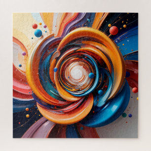 Bunte abstrakte Wirbel-Moderne Kunst Geschenk Puzzle