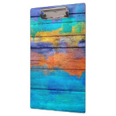 Bunte Acrylmalerei auf Holz #4 Klemmbrett (Links)
