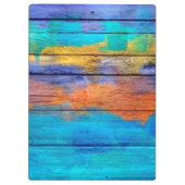 Bunte Acrylmalerei auf Holz #4 Klemmbrett (Rückseite)