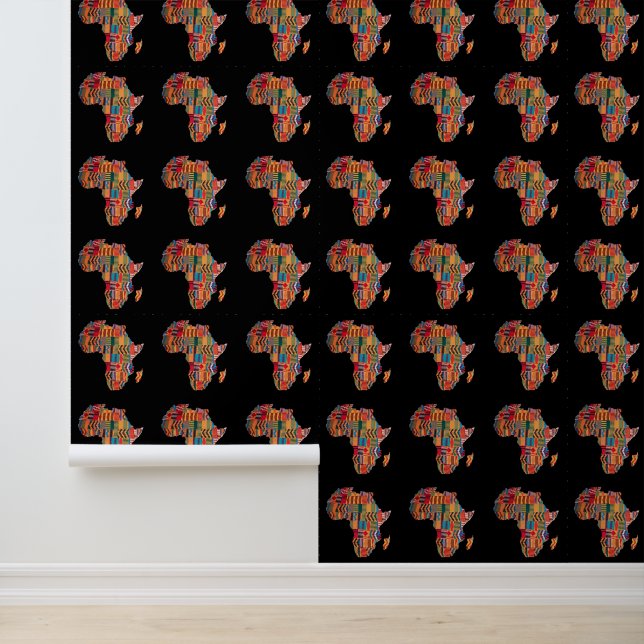 Bunte Afrika Karte Peel-and-Stick-Wallpaper Tapete (Anwendung)