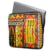 Bunte afrikanische Muster-Druck-Collage Laptopschutzhülle (Vorderseite Links)
