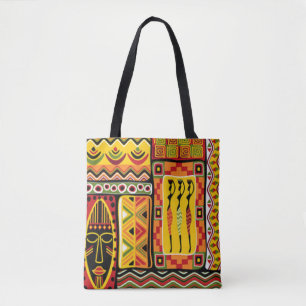 Bunte afrikanische Muster-Druck-Collage Tasche