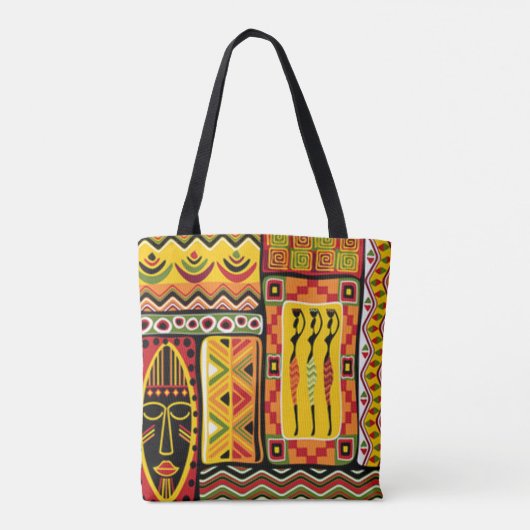 Bunte afrikanische Muster-Druck-Collage Tasche (Rückseite)