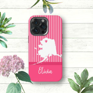 Bunte Alaska USA Staatenkarte Benutzerdefinierter iPhone 13 Pro Hülle