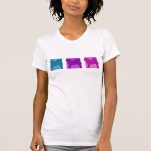 Bunte alaskischer Malamute-Silhouetten T-Shirt