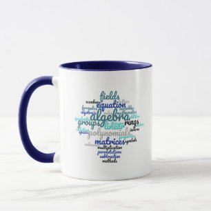 Bunte Algebra-Wortwolke Tasse