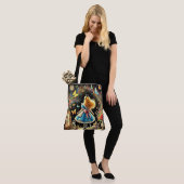 Bunte Alice-im-Wunderland-Fantasy-Kunst Tasche (Am Model)