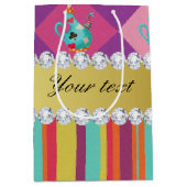 Bunte Alice im Wunderland und Streifen Mittlere Geschenktüte (Vorderseite)