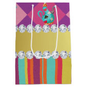 Bunte Alice im Wunderland und Streifen Mittlere Geschenktüte (Rückseite)