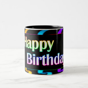 Bunte alles- Gute zum GeburtstagTasse Zweifarbige Tasse