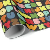 Bunte Alphabet-Buchstaben Geschenkpapier (Rolleneckpunkt)