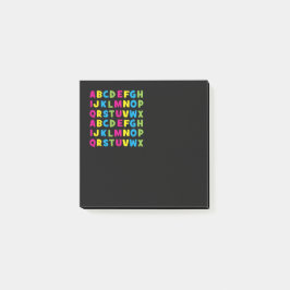 Bunte Alphabet Rückkehr-zur-Schule Post-it Notizen