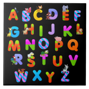 Bunte alphabetische Buchstaben Fliese