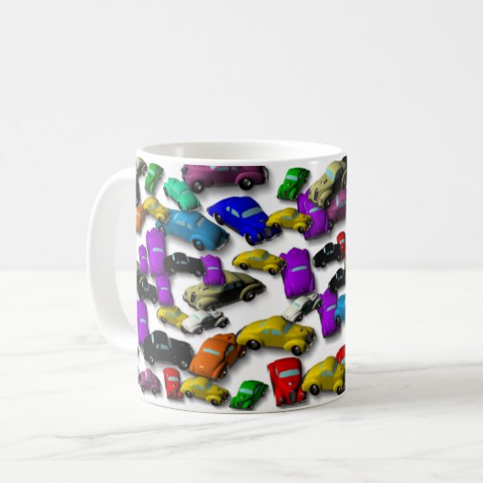 Bunte alte Auto-Kaffee-Tasse Kaffeetasse (Vorderseite Links)