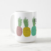 Bunte Ananas-Costa Rica Pura Vida Tasse (Vorderseite Links)
