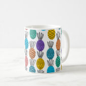 Bunte Ananas-Gekritzel-Tasse Kaffeetasse (VorderseiteRechts)
