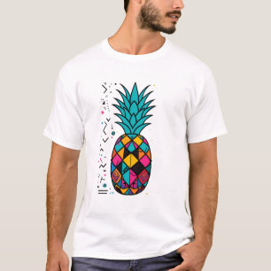 Bunte Ananas Im Retro-Memphis-Muster T-Shirt