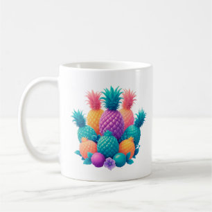 Bunte Ananas Kaffeetasse