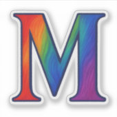 Bunte Anfangsalphabet Buchstabe M Aufkleber (Vorderseite)