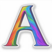 Bunte Anfangsbuchstabe A Aufkleber (Vorderseite)