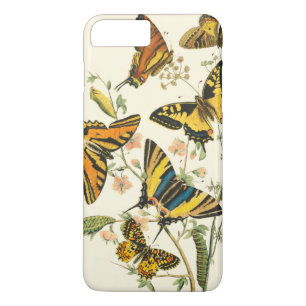 Bunte Ansammlung der Schmetterlinge und der Raupen iPhone 8 Plus/7 Plus Hülle