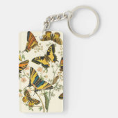 Bunte Ansammlung der Schmetterlinge und der Raupen Schlüsselanhänger (Rückseite)