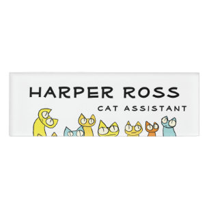 Bunte Anstarrenlos Katzen Namenschild