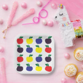 Bunte Äpfel Früchte Pappteller (Party)