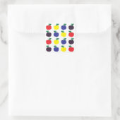 Bunte Äpfel Früchte Quadratischer Aufkleber (Tasche)